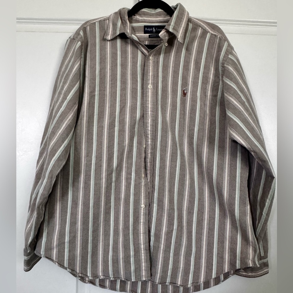 Ralph Lauren Button Up Shirt Striped Long Sleeve XL